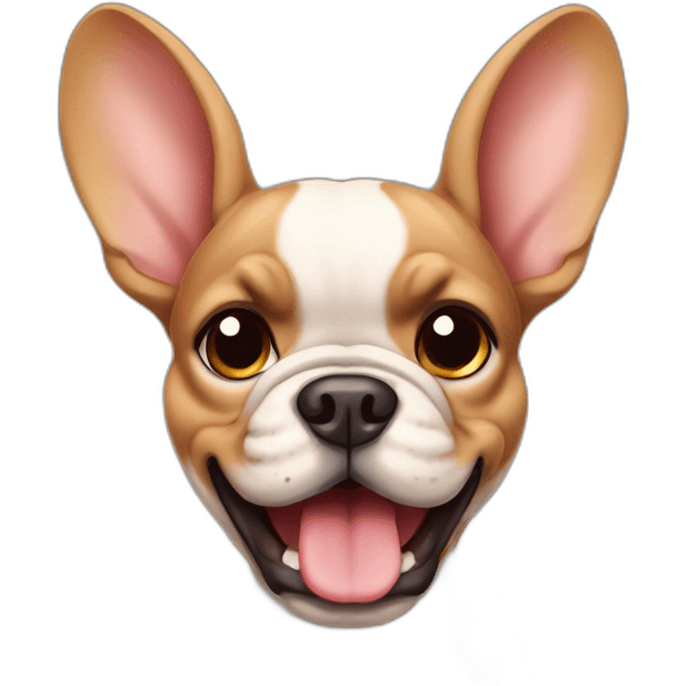 Fawn France-BullDog with big ears and gig mouth emoji