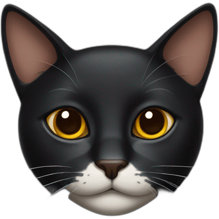 Black cat with brown eyes with a lid in his mouth emoji