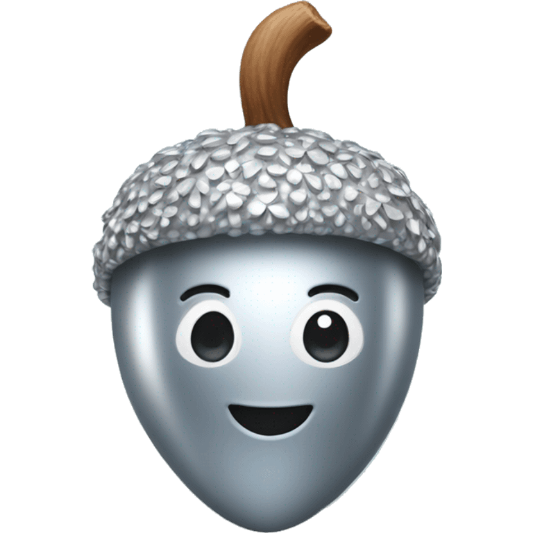 SINGLE sparkling silver acorn emoji