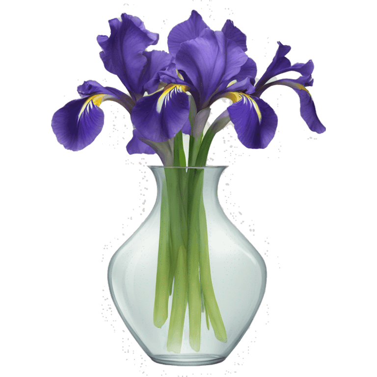 Irises in a clear vase emoji