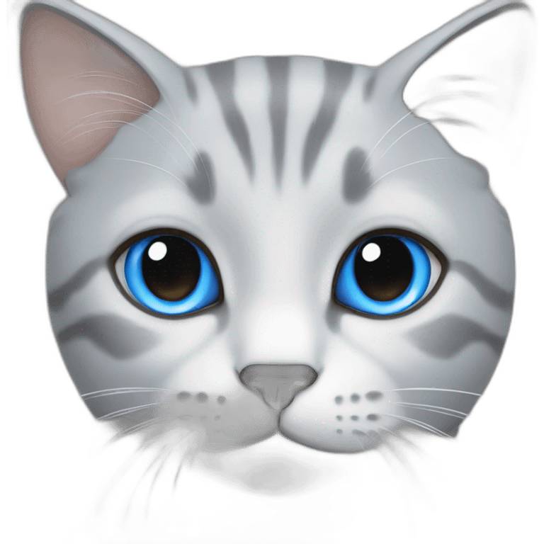 light gray cat with blue eyes emoji