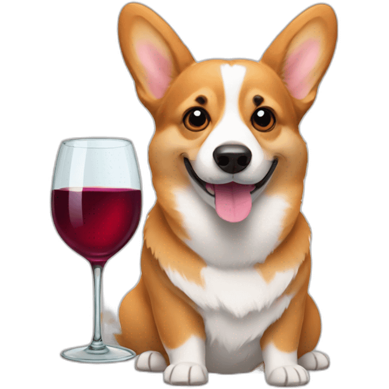 Corgi and glass of wine  emoji