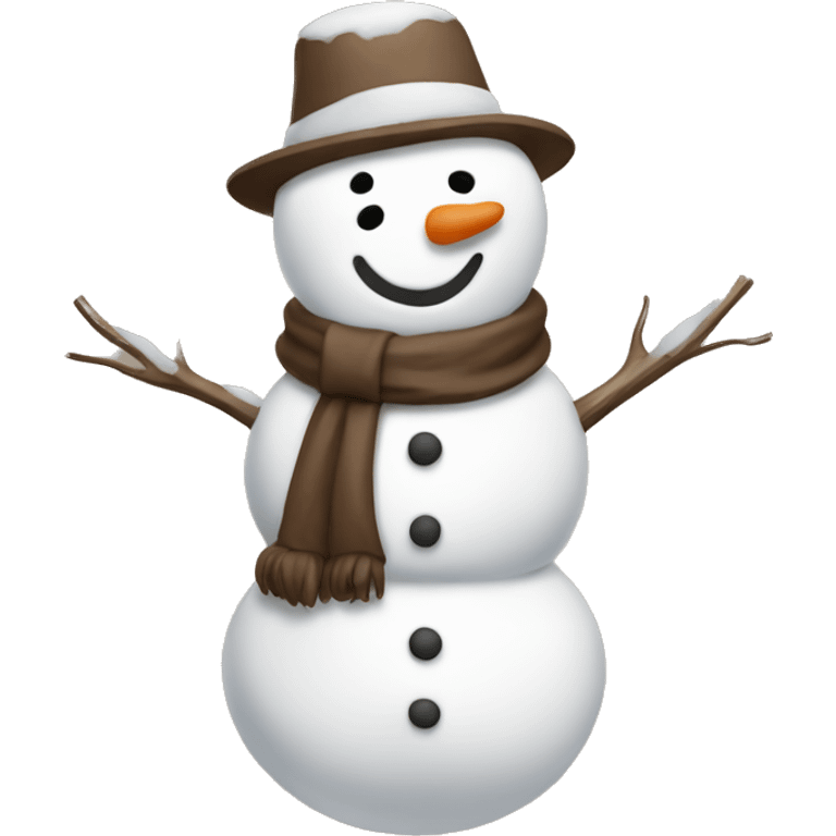 Brown and white asthetic snowman emoji