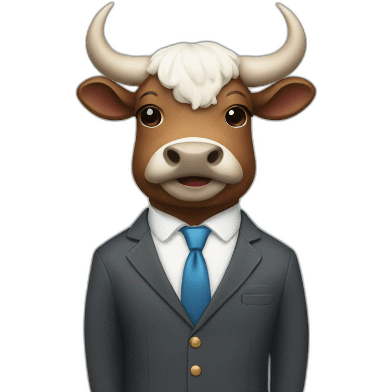 cute ox in suit emoji