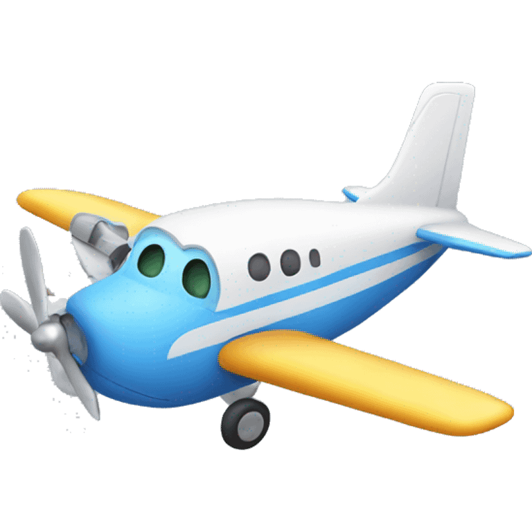 Cute emoji with Plane emoji