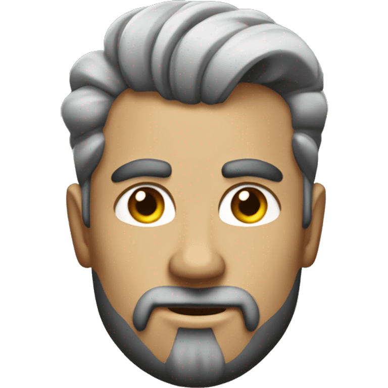 buff man pompadour haircut made of stone emoji