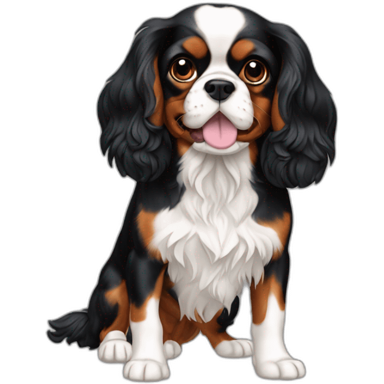 dog Cavalier King Charles Spaniel full body emoji