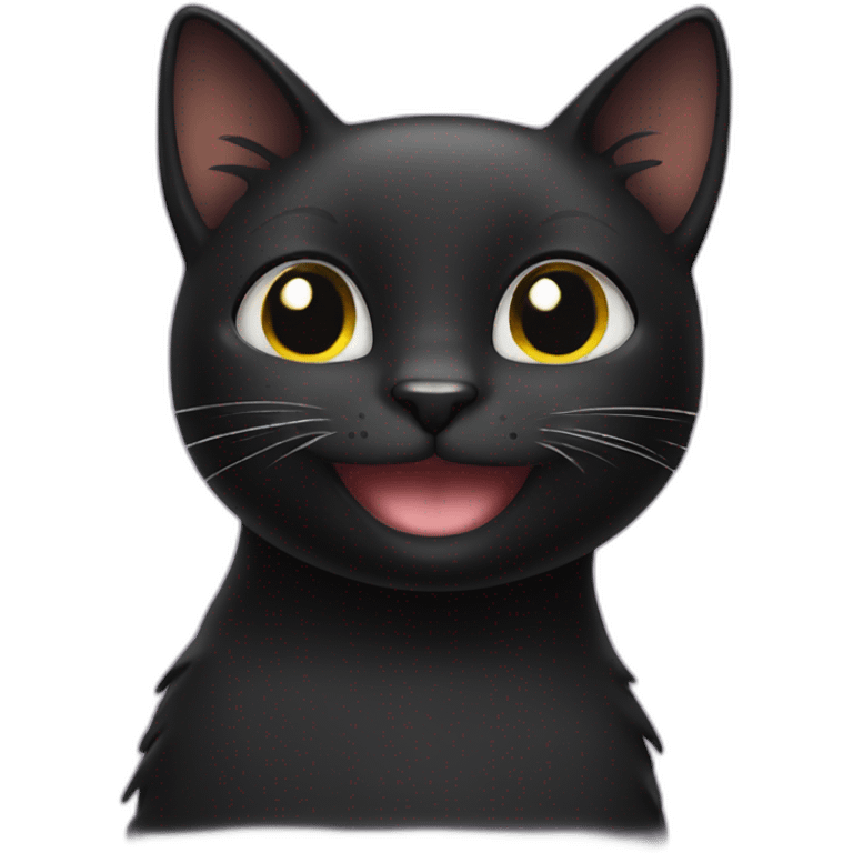 black cat smiling body emoji