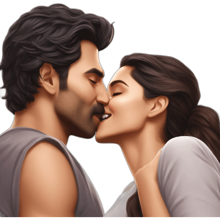 Ranbeer kiss deepika emoji