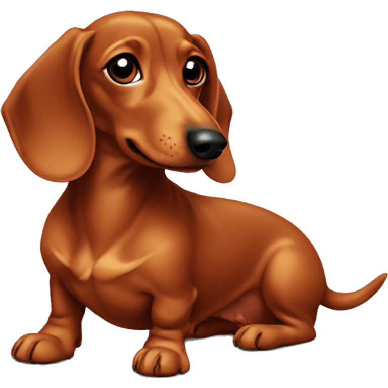 Red miniature dachshund  emoji