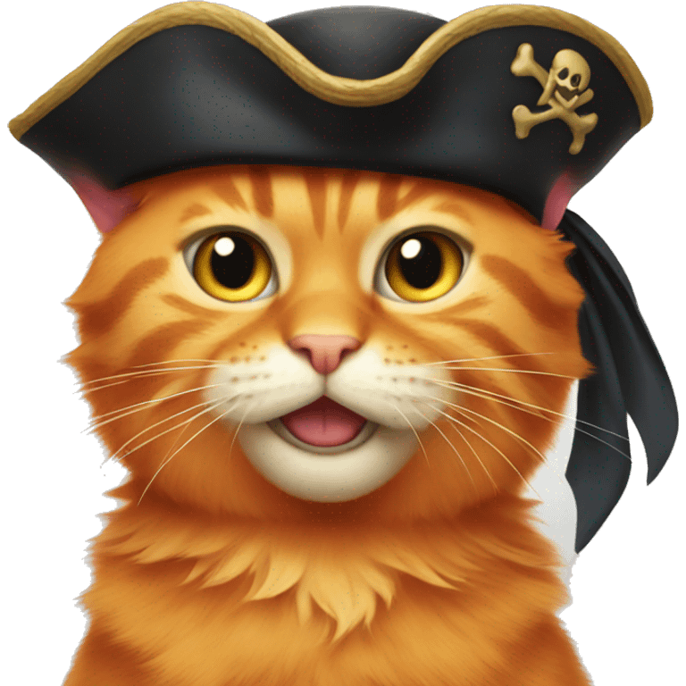 Orange cat pirate emoji