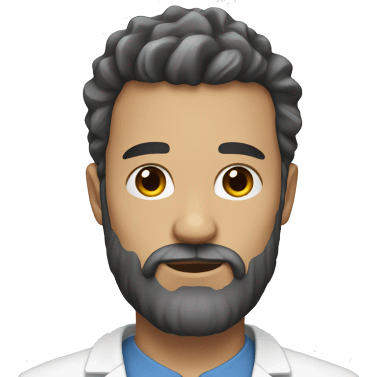 White skin, beard, doctor, young emoji