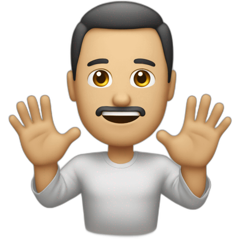 Hombre saludando con la mano hacia arriba emoji