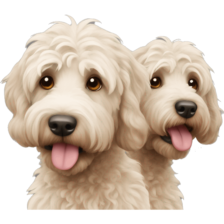 two labradoodles emoji