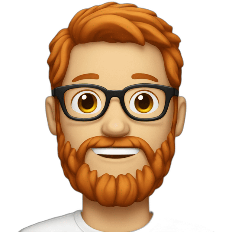 red hair white men with glasses and beard emoji