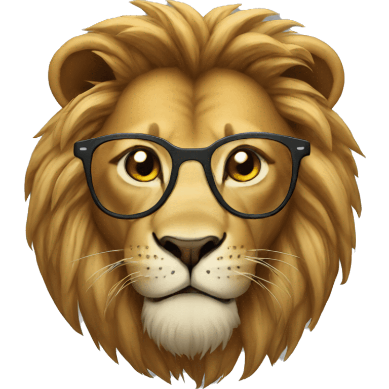 Lion wearing glasses  emoji