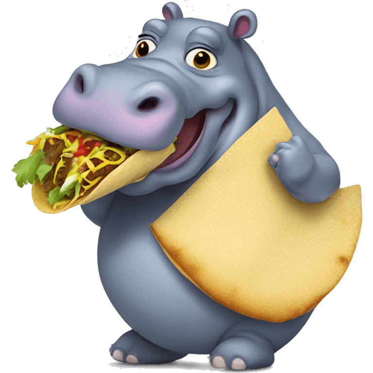 Hippo eating tacos  emoji