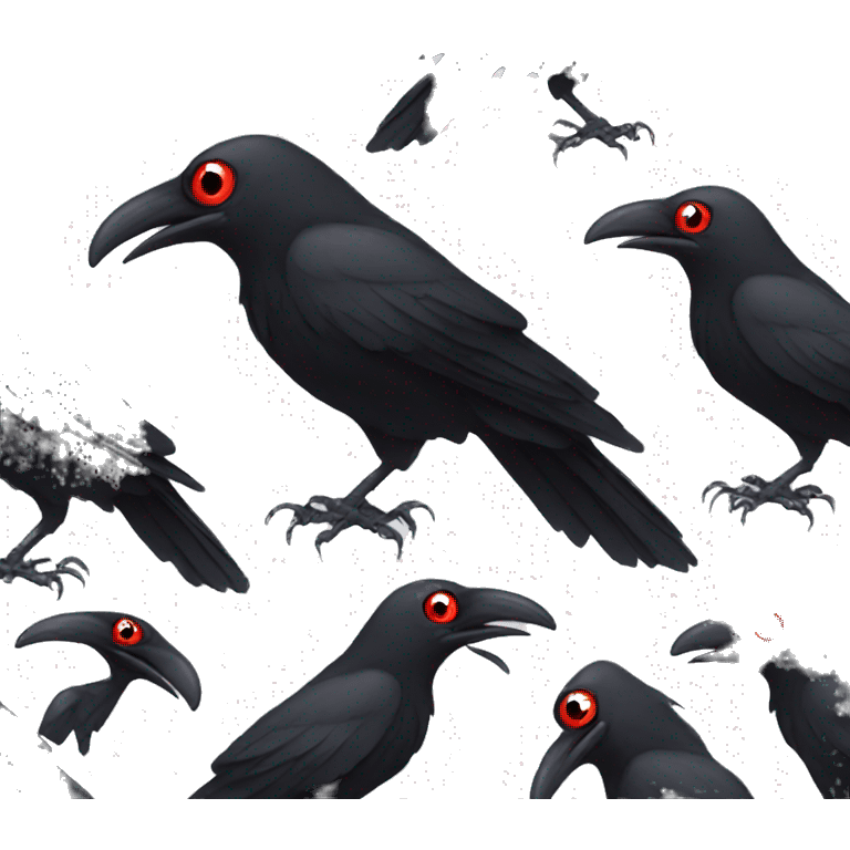 Crow with red eyes  emoji