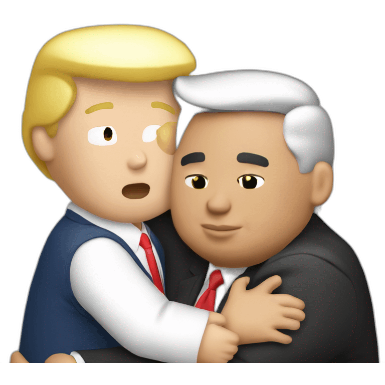 Kim jung un hugging Donald trump emoji