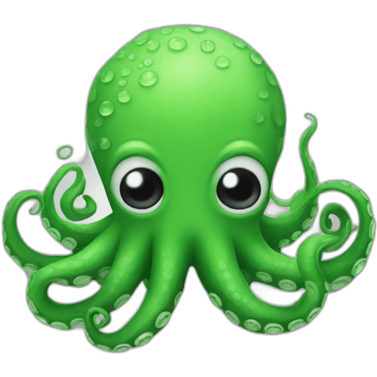 Green octopus emoji