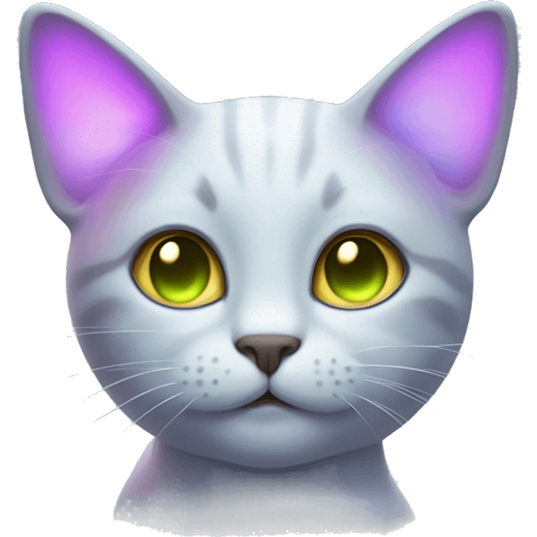 cat with glowing iridescent ears emoji