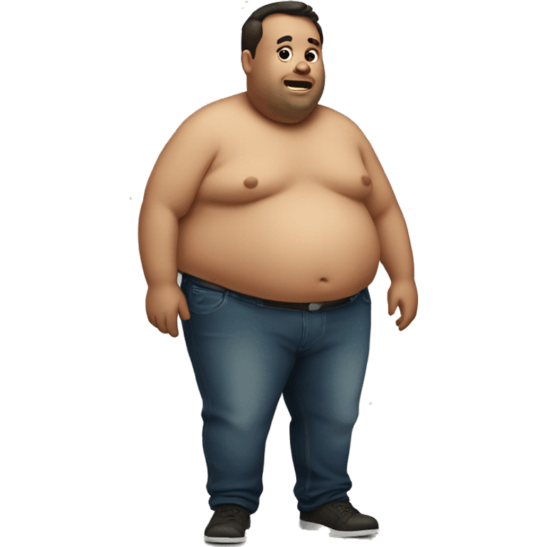 Fat man with a big belly emoji