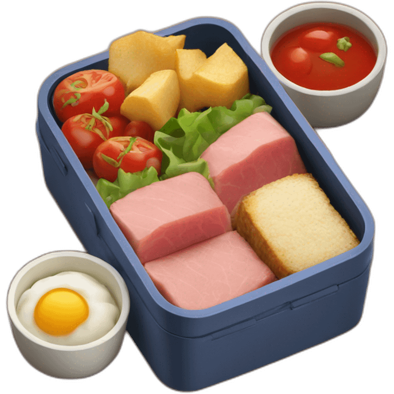 bento box on the theme of pork Rosso  emoji