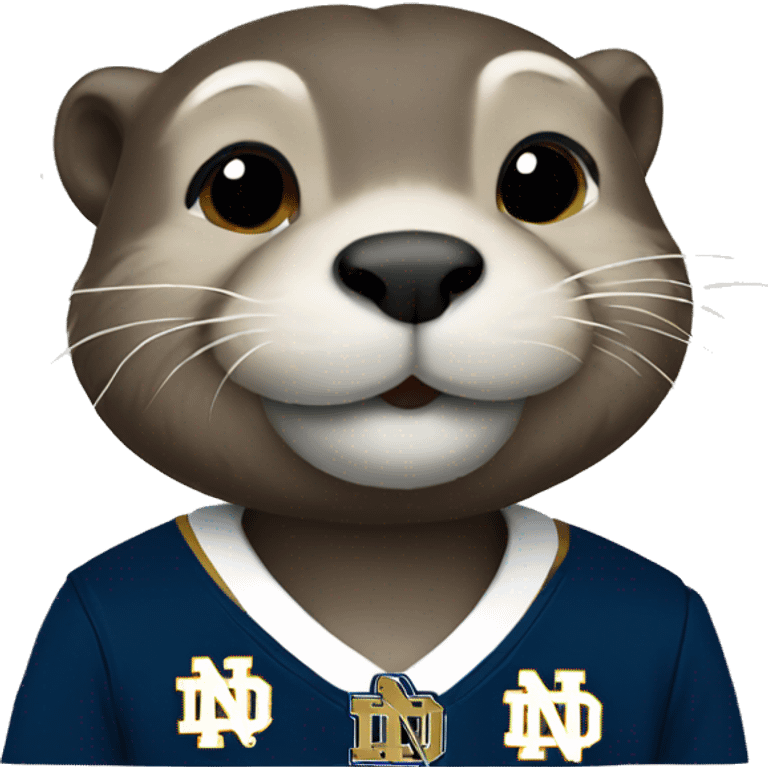 Otter wearing Notre dame uniform emoji