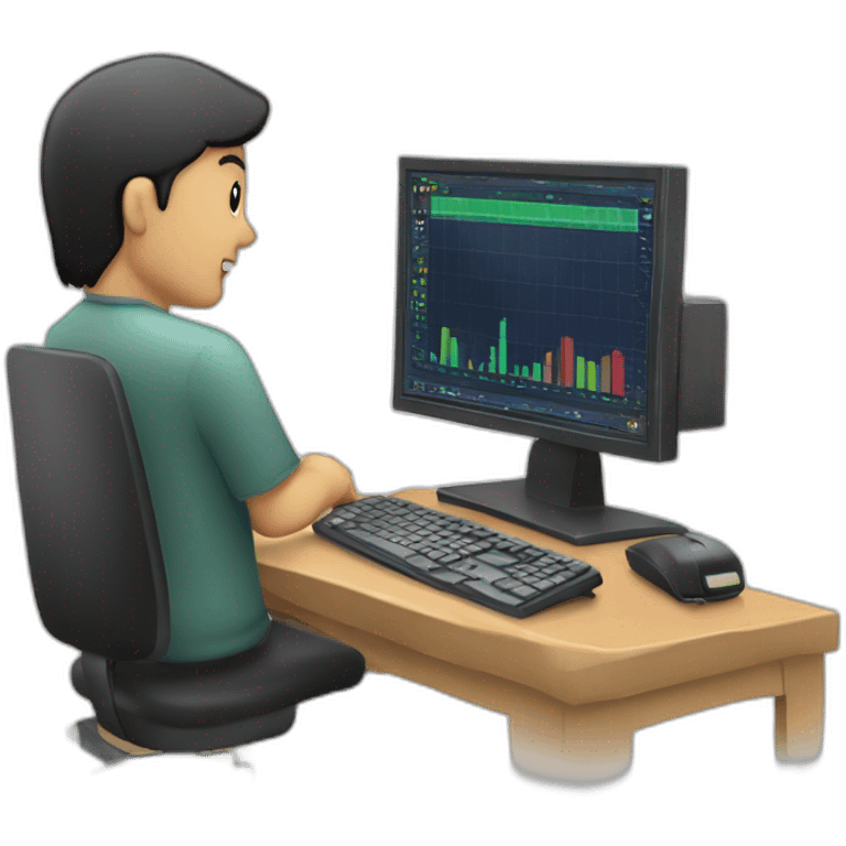 trader person computer with chart on screen emoji