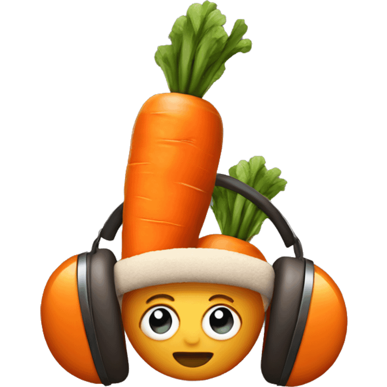 Carrot wearing earmuffs emoji