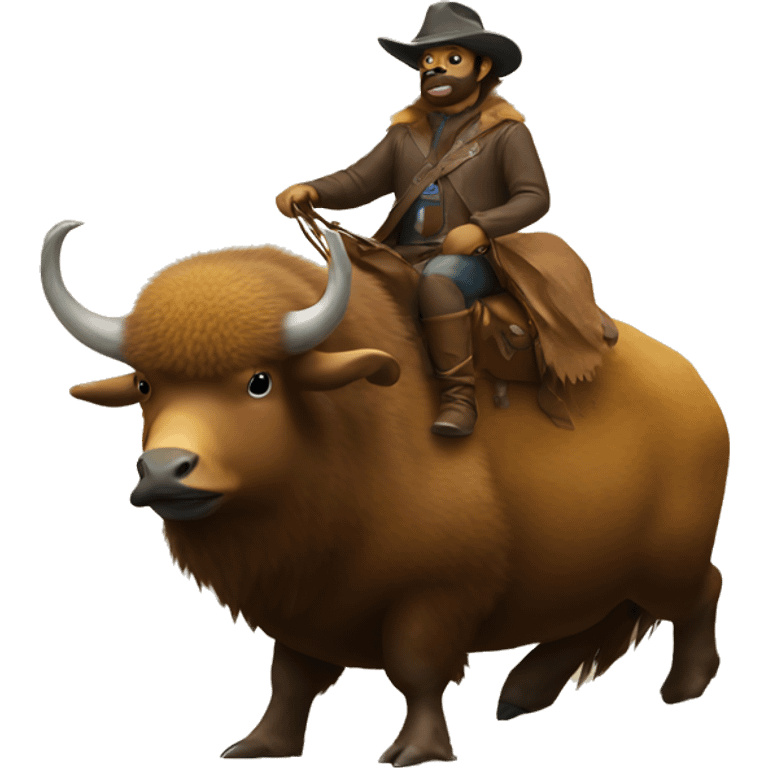 duck riding a bison emoji