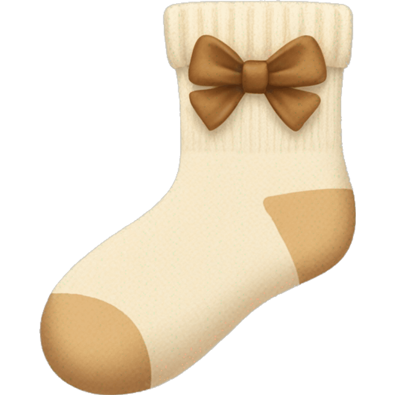 beige socks with a bow emoji