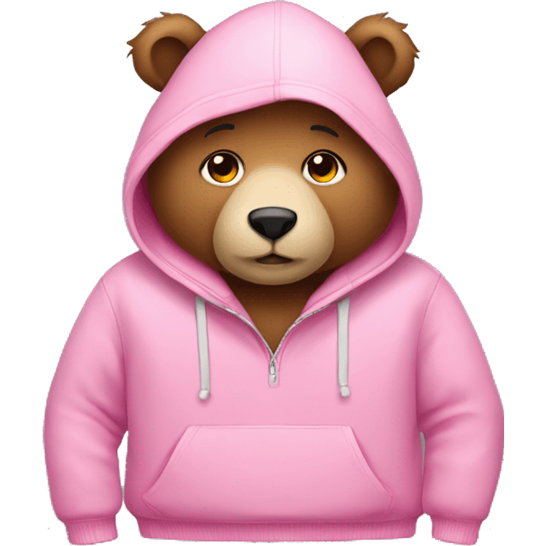 Cute bear solo with pink pullover emoji