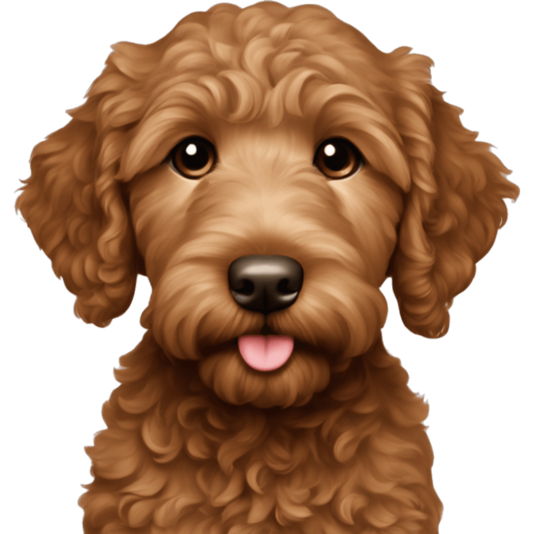 Reddisg brown goldendoodle puppy emoji