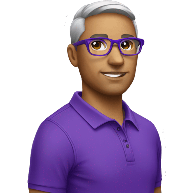 Basketball Coach Purple Polo Glasses whistle emoji