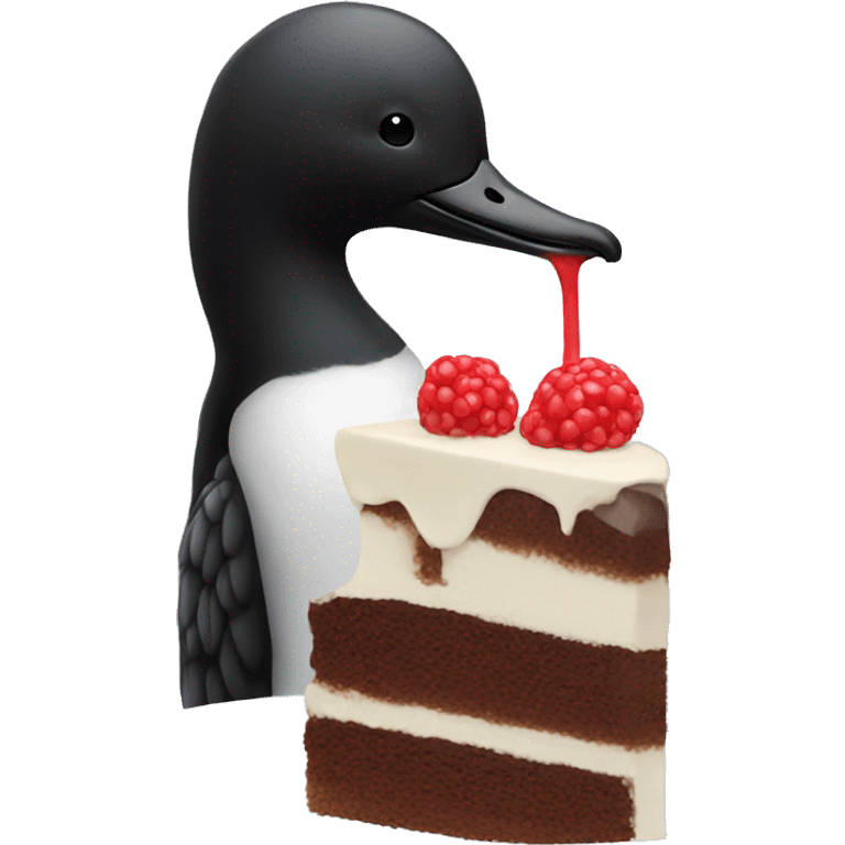 Loon eating cake emoji