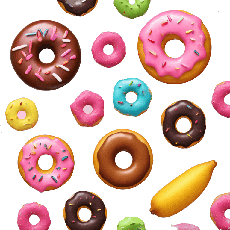 Donut with babypink glazed and fruit emoji