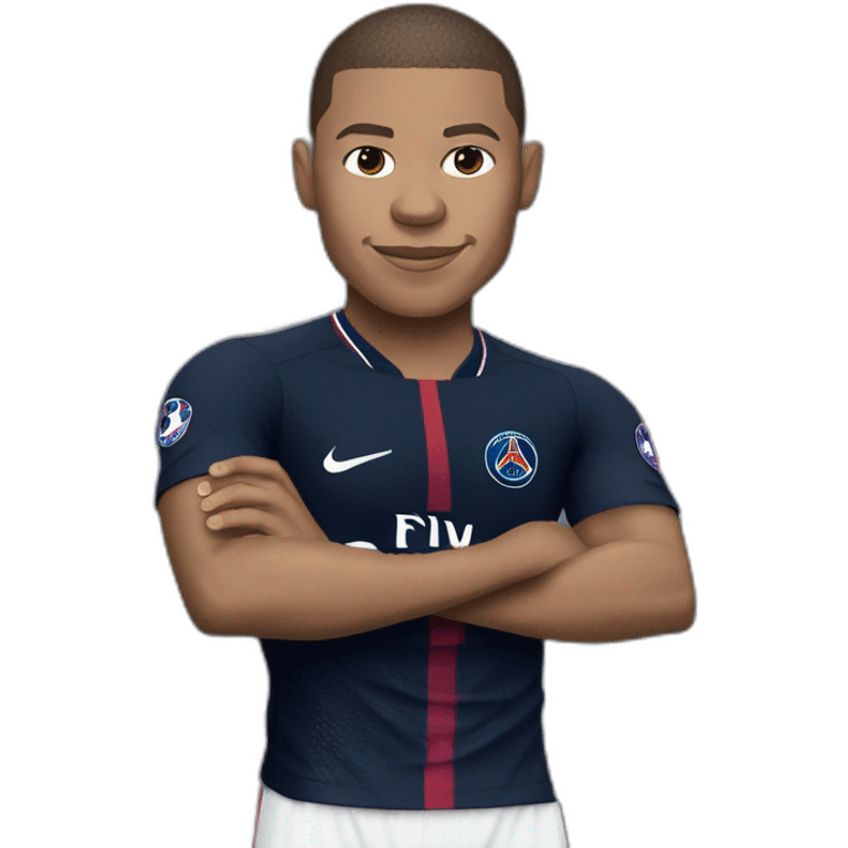 Mbappé avec le maillot du psg en noir emoji