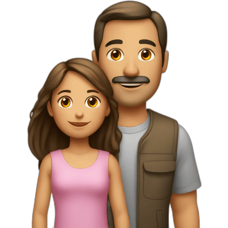 Una familia de un padre, y una niña emoji