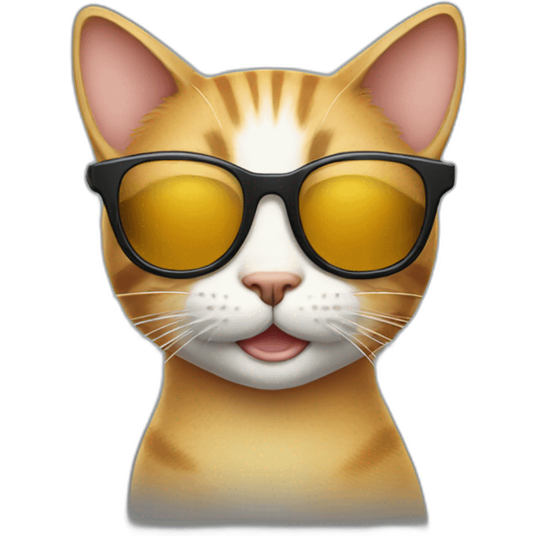 Cat with sunglasses and smile emoji