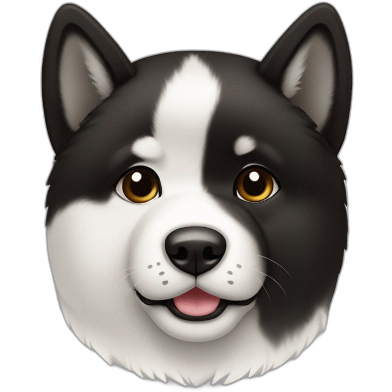 Akita americano negro y blanco emoji