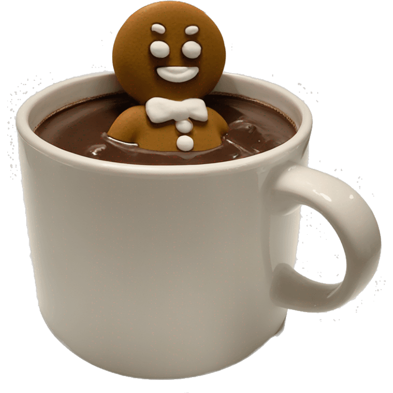 Gingerbread man in a pool of hot chocolate emoji