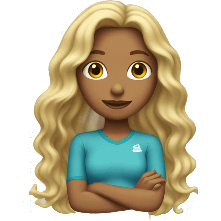 surfer girl with wavy blond hair  emoji