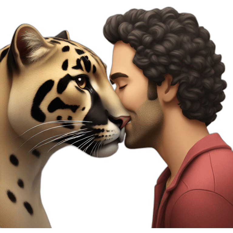 panther kissing a man emoji