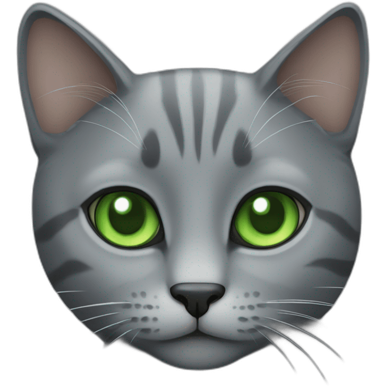 a grey cat with green eyes emoji