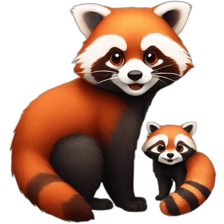 Red panda and his friend raccoon emoji