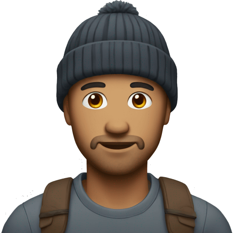 man with small tiny beanie emoji