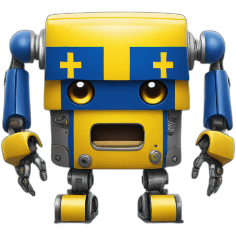 Swedish flag robot emoji