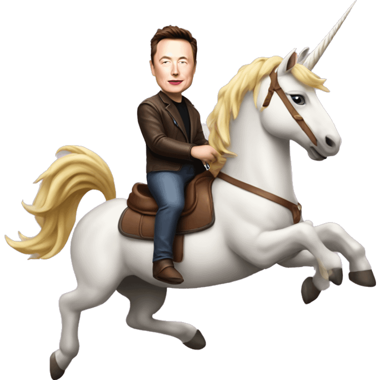 Elon musk riding a unicorn  emoji