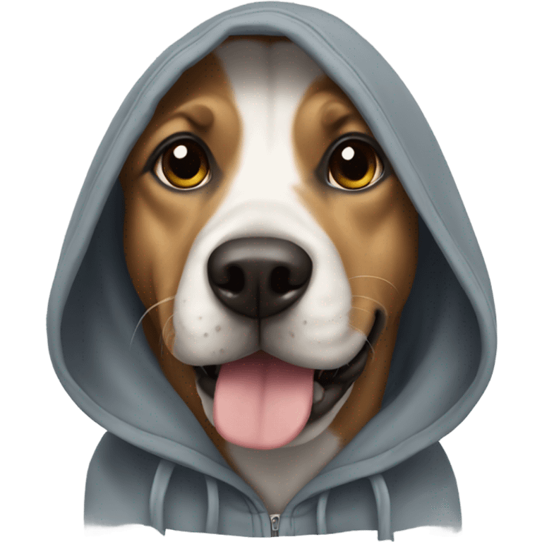 Dog wearing a hoodie emoji